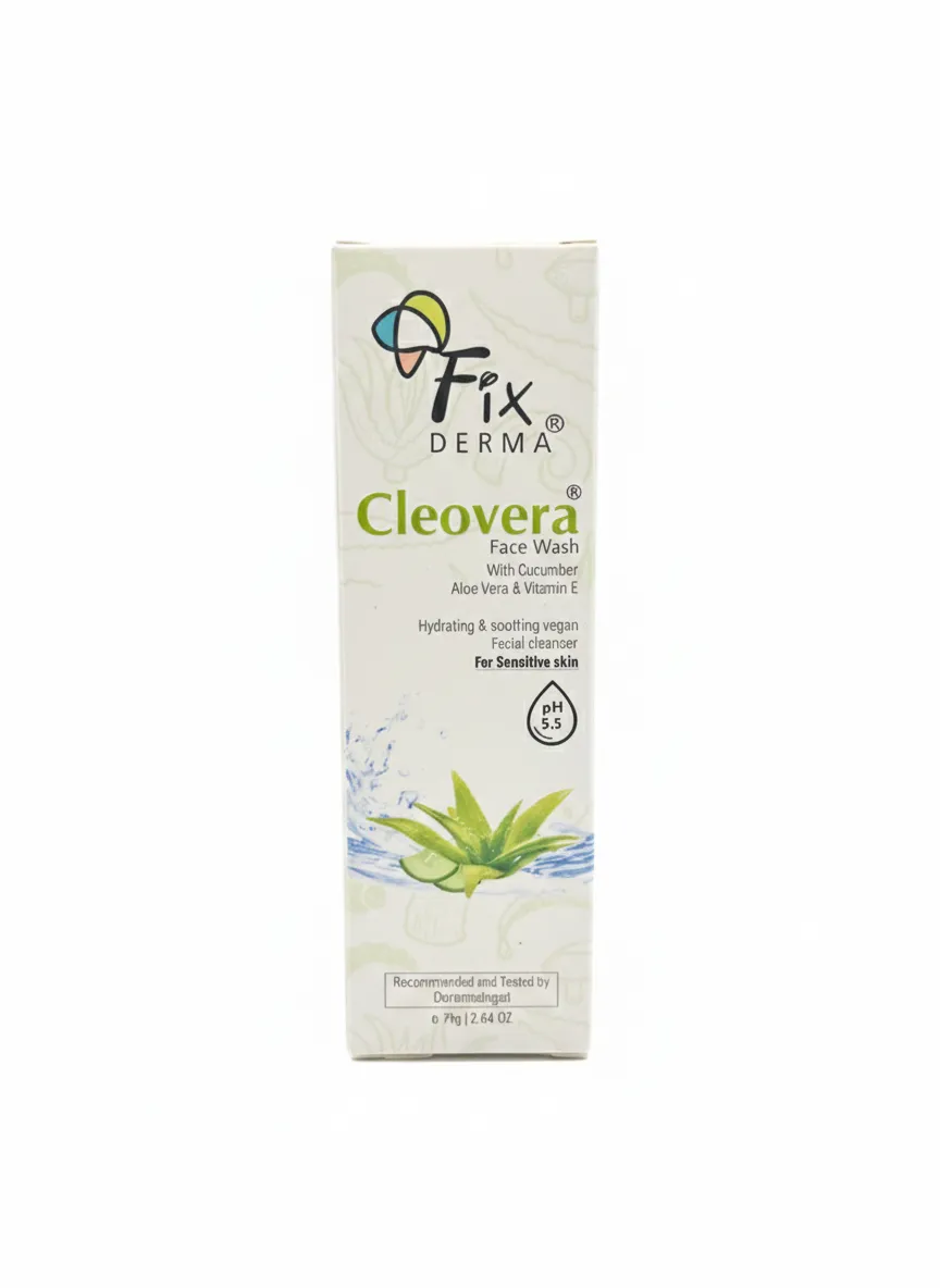 كلوفيرا غسول مهدئ الاحمرار ومقلل الانتفاخ من فكس ديرما بالالوفيرا وفايتمين اي  75 جم - Clovera Cleanser by Fix Derma – Soothing Redness and Reducing Puffiness with Aloe Vera and Vitamin E, 75 g
