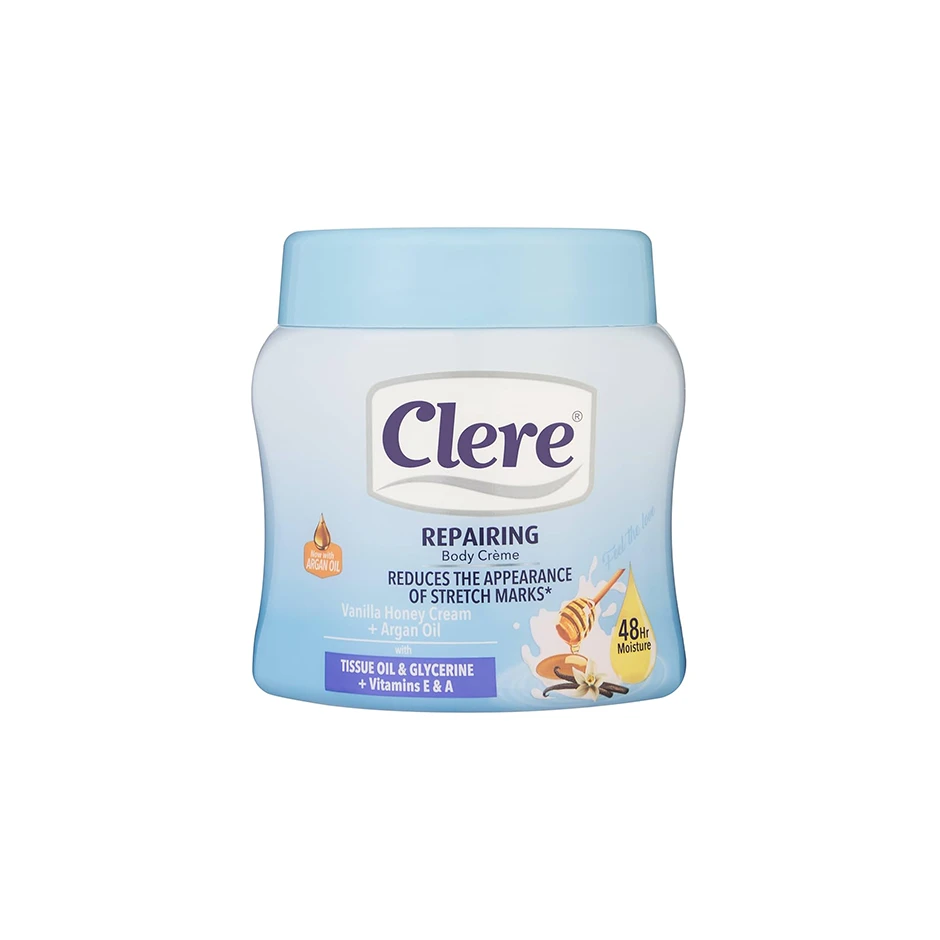 كريم كلير بالفانيلا وزيت الارجان 500 مل - Clere Body Cream Vanilla Honey & Argan Oil 500ml