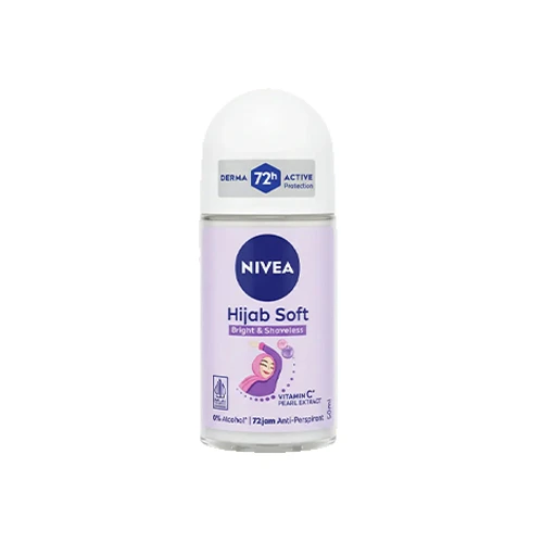 مزيل العرق نيفيا رول أون حجاب سوفت برايت 50مل - NIVEA NIVEA Hijab Soft 72h Protection 50ml